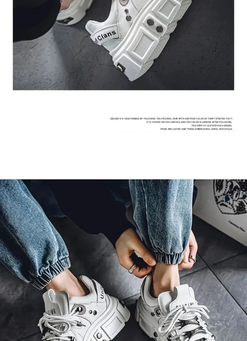 Women's Platform Sneakers – Casual Leather, Summer Sport Style