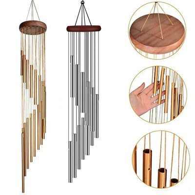 12-tube aluminum wind chimes front view