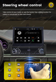 New Carplay Android Auto 1Din 7'' Retractable Universal Car Stereo Radio TouchScreen MP5 Player Intelligent Vehicle System BT FM