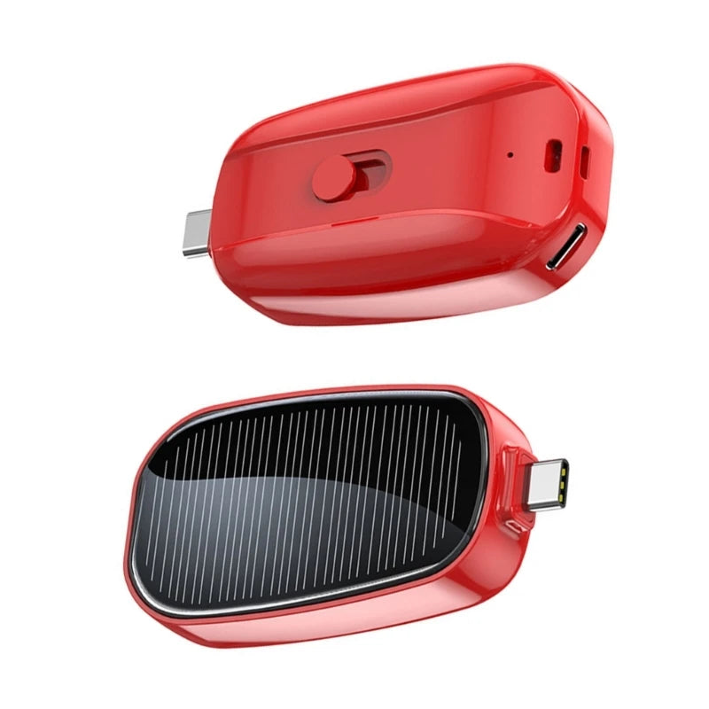 Mini Solar Power Bank – 1200mAh Keychain Solar Charger for Phones & Tablets, Emergency Backup