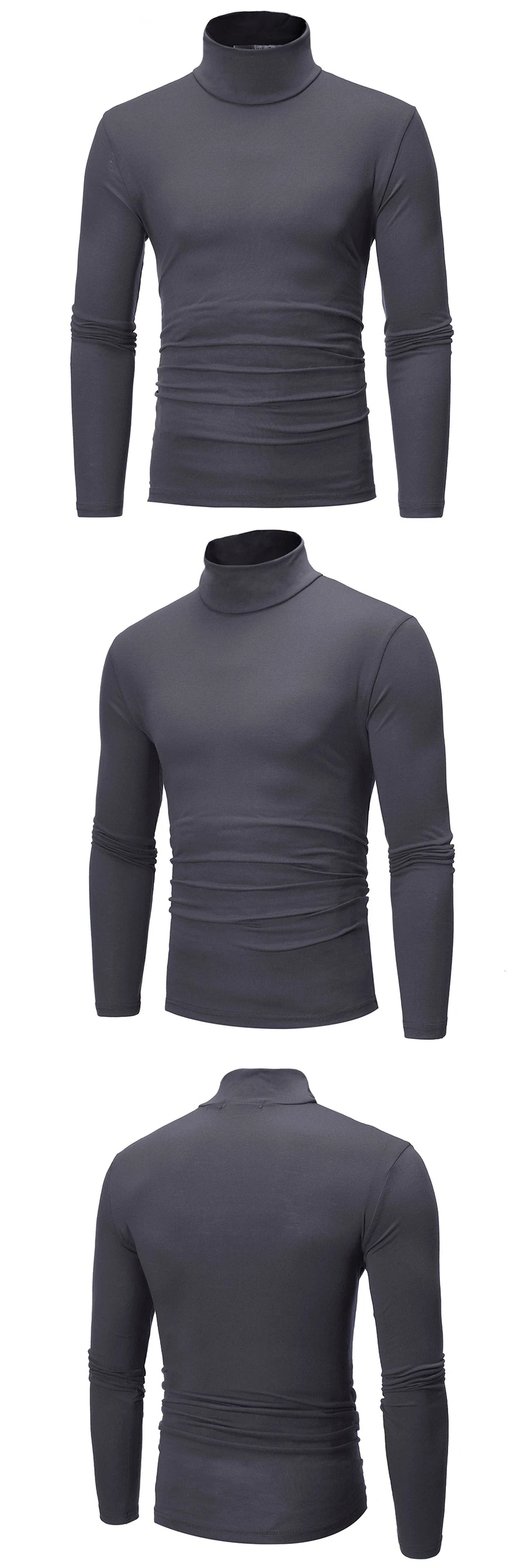Men’s Thermal Shirt – Slim Fit High Neck Long Sleeve Winter Top