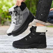 Winter Men Boots Outdoor Men Snow Boots High Top Cotton Boots with Fur Waterproof Non-slip Ankle Boots Lightweight Work Boots