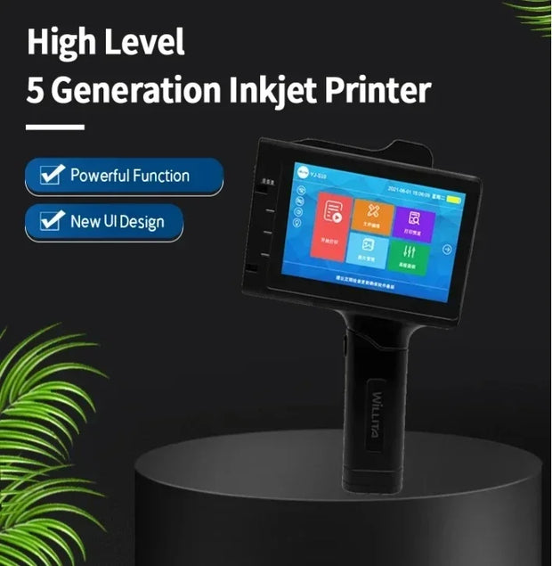WILLITA 25.4mm Portable Handheld Inkjet Tij Printer Gun For Logo Expiry Date QR Barcode Batch Numbers Label Machine S10
