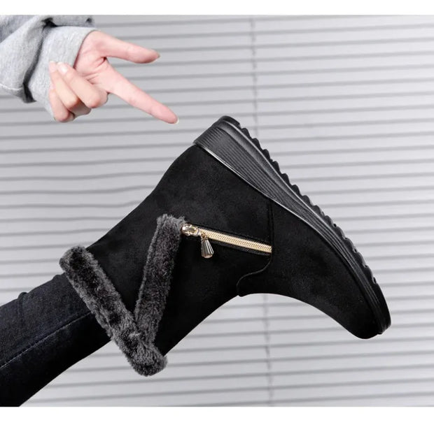Winter Women Boots Fashion High-top Cotton Shoe Non Slip Wedges Platform Booties Mid-calf Snow Boots Warm Winter Boots for Women