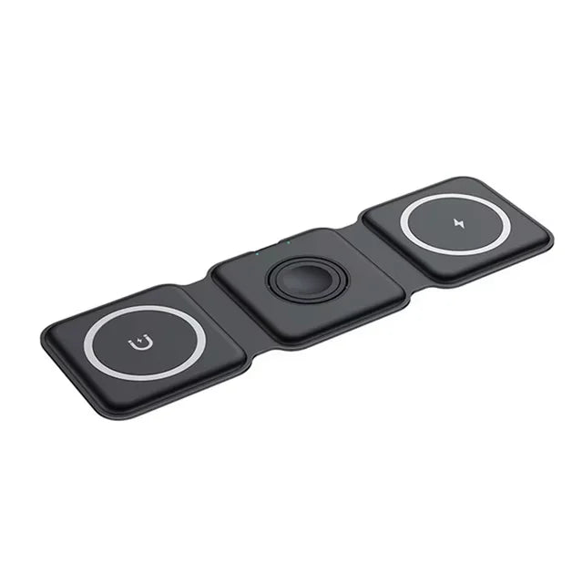 3-in-1 MagSafe Wireless Charging Station – Foldable Magnetic Travel Charger for iPhone
