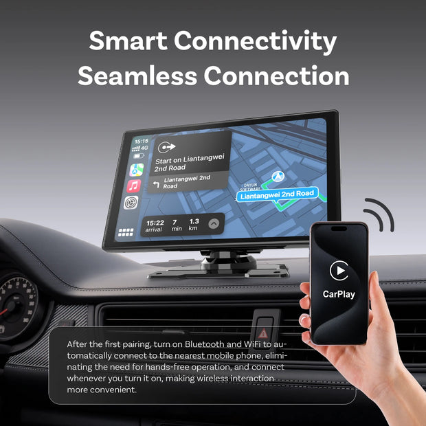OTTOCAST CarPlay Screen 9.0" INCH 4K Car Touch Screen Wireless Carplay Android Auto Radio DVR GPS Video Built-in Youtube Netflix