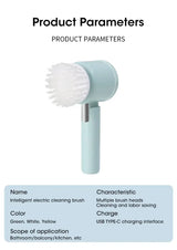 Cordless Electric Spin Scrubber, 5-in-1, for Bathroom Tile and Kitchen