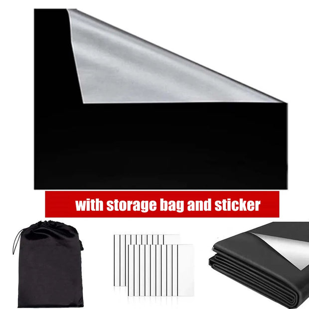 210D Removable Light Blocking Darkest Window Cloth DIY Total Blackout Glass Privacy Darkening Window Tint Black Window Sticker