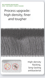 Close-up texture of dense brush sealing strip bristles