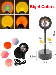 USB LED Sunset Rainbow Projection Lamp