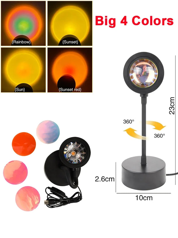 USB LED Sunset Rainbow Projection Lamp