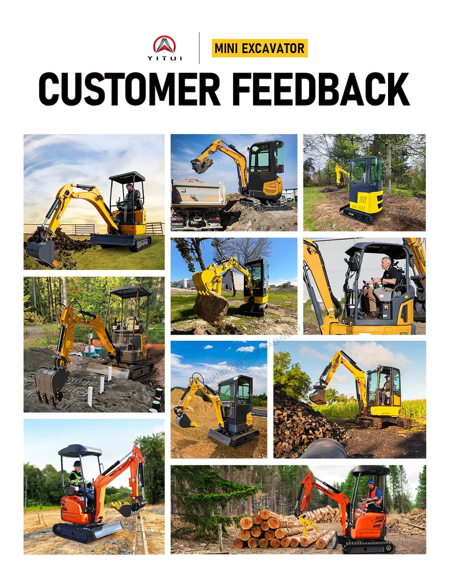 1.5 Ton Mini Excavator – Compact Micro Digger with Custom Colors for Greenhouse & Farm