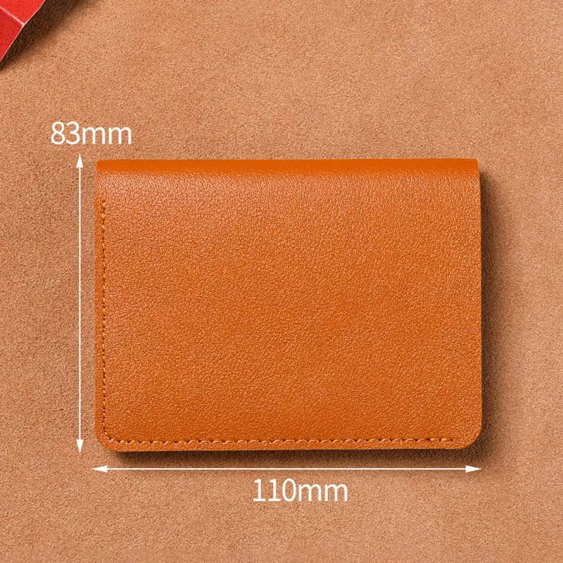 Slim PU Leather Wallet, Ultra-Thin Card Holder for Men and Women