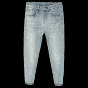 Jeans Men's Trendy Brand Light-colored Fashion Youth Casual Pants Cowboy Simple Ruffian Handsome Slim-fitting Skinny Jeans Men