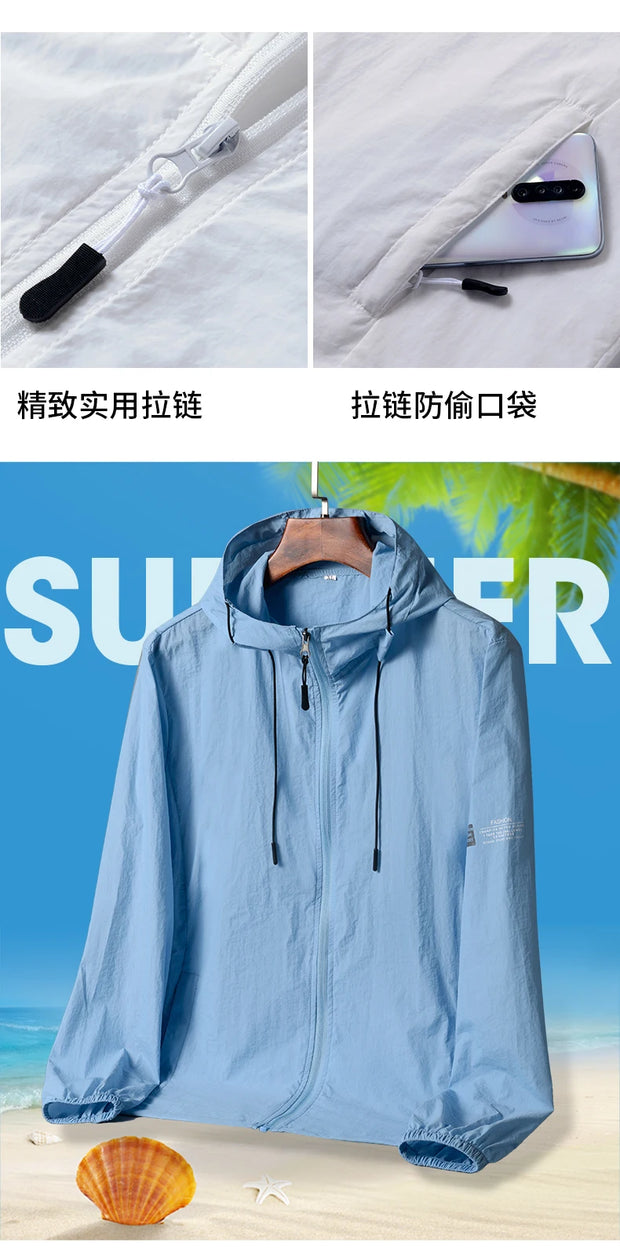 2025 Summer Hooded Jacket Men Women Sun Protection Clothing Fishing Hunting Clothes Quick Dry Skin Windbreaker