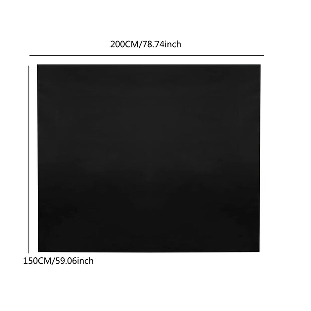 Blackout window tint roll showing dimensions of 200CM by 150CM, designed for privacy and UV protection.