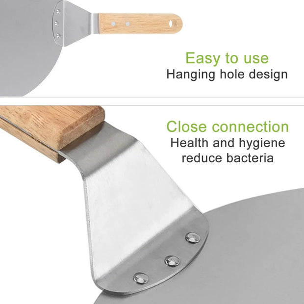 Stainless Steel Pizza Peel with Wood Handle