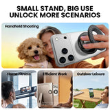 Dual-Ring MagSafe Phone Stand – Metal Tri-Fold, Double-Sided Strong Magnetic Holder