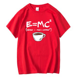 Men's Cotton T-Shirt – Funny Energy=Milk+Coffee Summer Tee