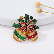 Christmas series jewelry brooch, retro full color diamond snowflake clothing,