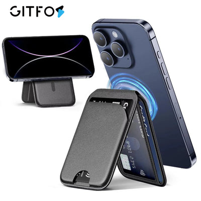 Magnetic Wallet Phone Stand – MagSafe Card Holder for iPhone 17/16/15/14, Lightweight