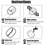 Pet hair remover glove instructions – how to wear, wipe surface, collect hair and wash the glove