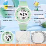 Women's LED Digital Watch, Waterproof Sport Watch with Silicone Band