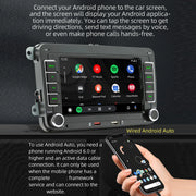 7 Inch Car Stereo MP5 Player Touchcreen BT AM/FM Radio Receiver with Android Auto Carplay Support Hands-Free Calling USB Charge