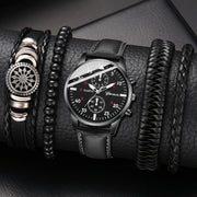 New Hip Hop Mens Fashion Watches Luxury Male Clock Wristwatch Sport MensWrist Watch Bracelet Set Relogio Masculino