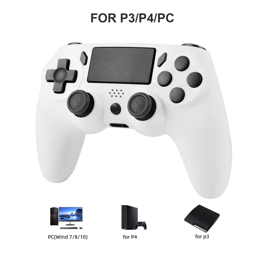 Wireless Gamepad with 6-Axis Gyroscope – PC Joystick with Touchpad, Dual Vibration for PS4/PS3/PC
