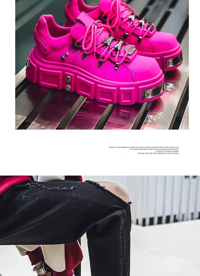 Women's Platform Sneakers – Casual Leather, Summer Sport Style