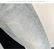 Jeans Men's Trendy Brand Light-colored Fashion Youth Casual Pants Cowboy Simple Ruffian Handsome Slim-fitting Skinny Jeans Men