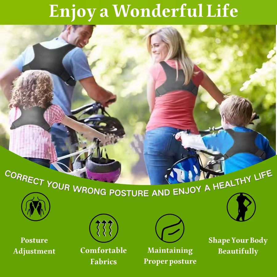 Adjustable Posture Corrector Back Brace, for Women and Men, Upper-Back Support