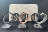 Women's Smart Watch 6 smartwatches on display stands with Ola Esporte branding in background