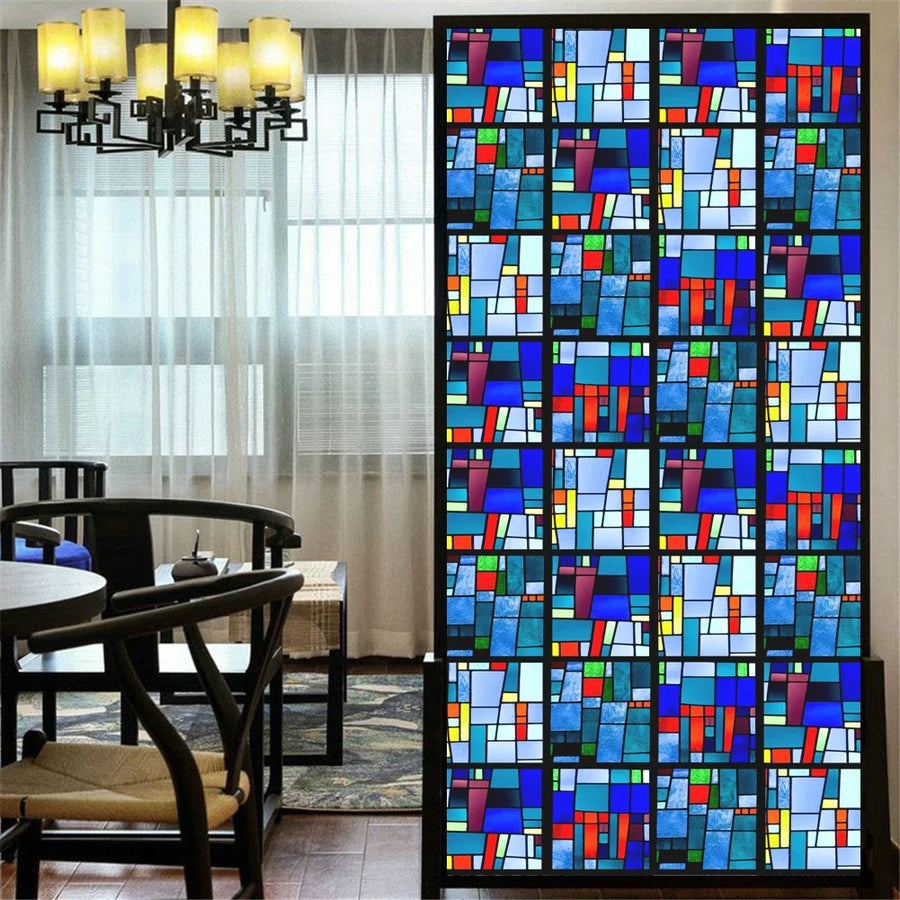Privacy Window Film – Stained Glass, Static Cling, No Glue