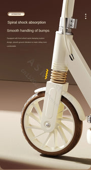 Children's Scooter, Foldable Bicycle, Large Children's Sliding Wheel, Campus Adult Two Wheel Scooter 5-15 years old
