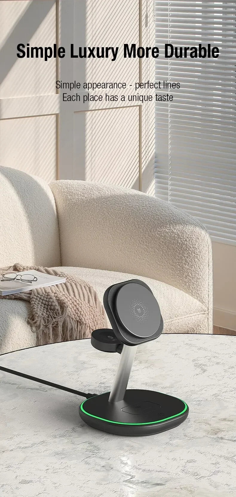 3-in-1 Wireless Charging Station – Fast Charge Phone, Watch & Earbuds