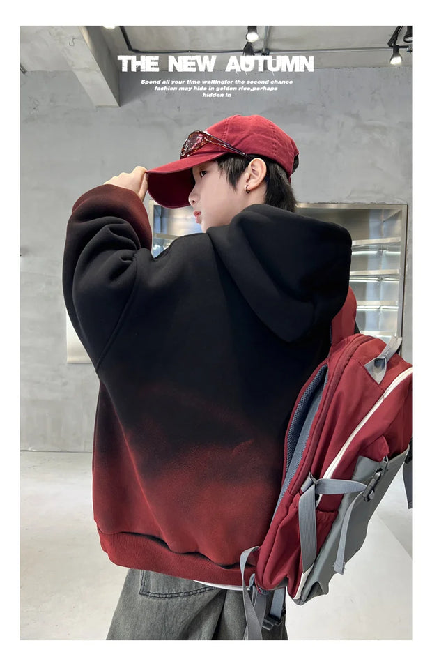 Fashion Kids Winter Clothes New Product Warm Hoodies Sweatshirts Boy Novelty High Streetwear Outerwear Child Gradient Sweatshirt