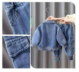 Boys Casual Clothing Set, Jacket and Jeans Two-Piece for Spring and Autumn