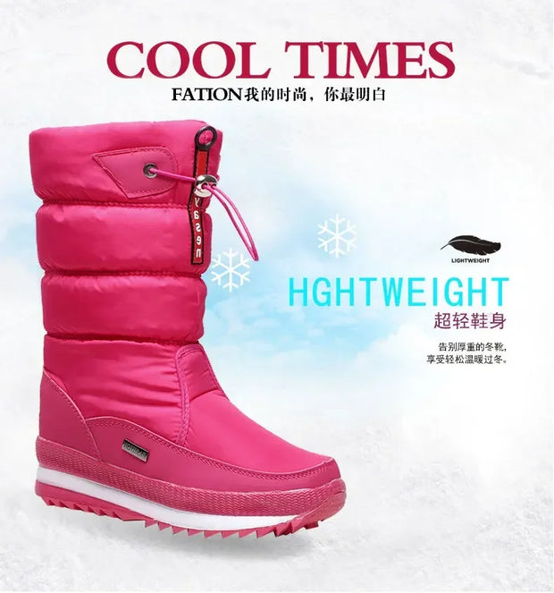Winter Boots for Women Fashion Thick Plush Waterproof Non-slip Boots Couple Winter Shoes High Quality Warm Fur Boots New Zapatos