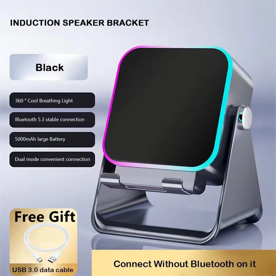 Magnetic Induction Bluetooth Speaker Phone Stand – Portable Wireless with Holder