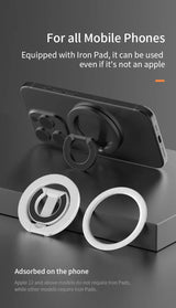 Magnetic Phone Stand – Double-Sided Ring Holder, Folding Desktop Bracket, 360° Rotation