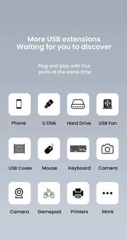 5 Ports USB HUB 3.0 High Speed Multi USB 3.0 Splitter Type c USB 2.0 Expander Power Adapter For PC Computer