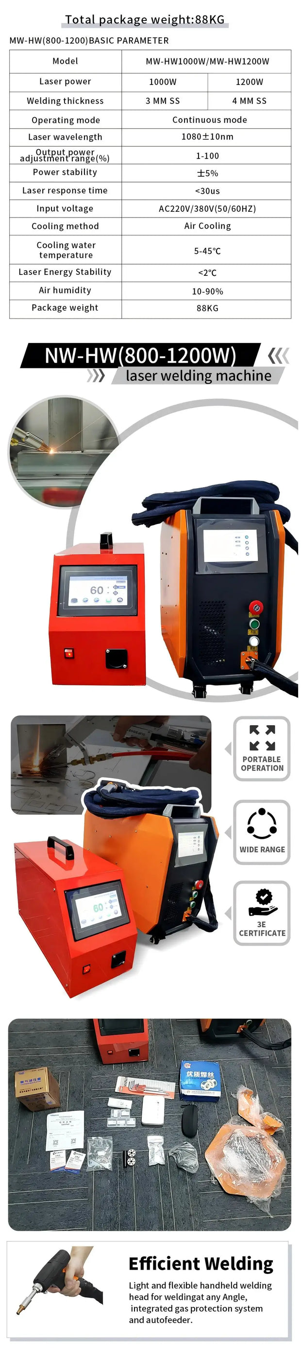 Cheap price portable laser welding machine for metal small size air cooled