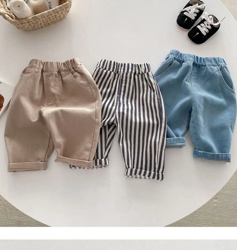 Toddler Boys Denim Pants – Soft Korean Style Casual (Ages 0-5)