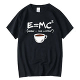 Men's Cotton T-Shirt – Funny Energy=Milk+Coffee Summer Tee