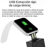 Smart Watch Y68 – charging with USB cable on white background