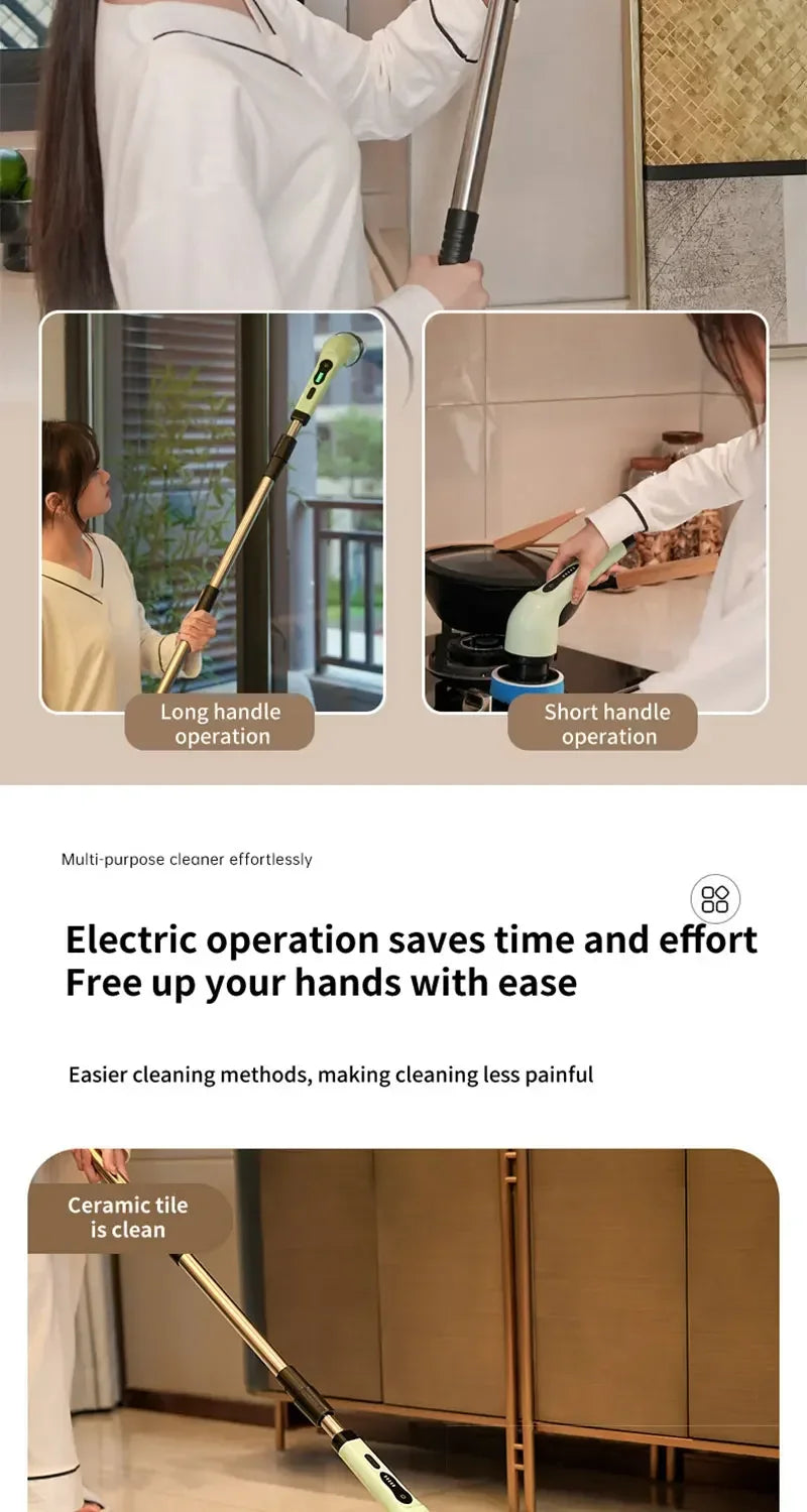 Cordless Electric Spin Scrubber – Multi-Purpose Cleaning Brush for Bathroom, Kitchen & Toilet