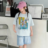 Girls Summer Outfit Set – Print T-Shirt + Shorts (Ages 5-14)