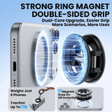 Dual-Ring MagSafe Phone Stand – Metal Tri-Fold, Double-Sided Strong Magnetic Holder